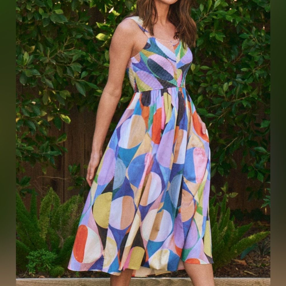 NIC+ZOE Sleeveless Colorful Flowy Social Circles Sarah Dress. Medium. NEW.